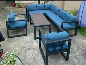 Photo - 9 Seats Patio Metallic Sofa Set With Center Table