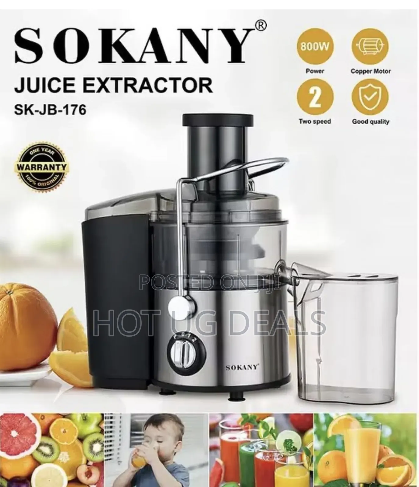 Sokany Commercial Juicer Extractor Stainless Steel Sk Jb 176