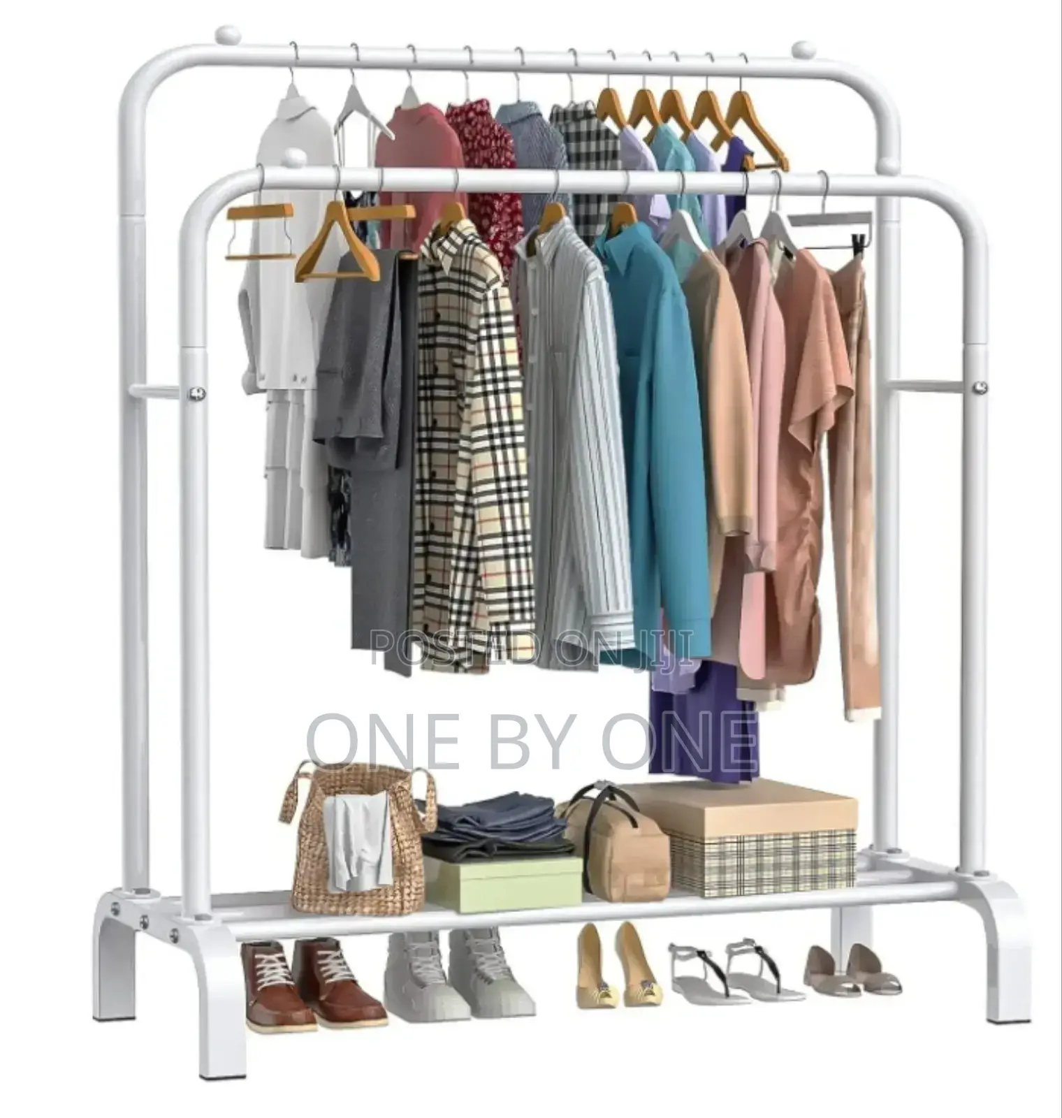 Double Clothes Rail Hanging Rack Garment Display Stand.