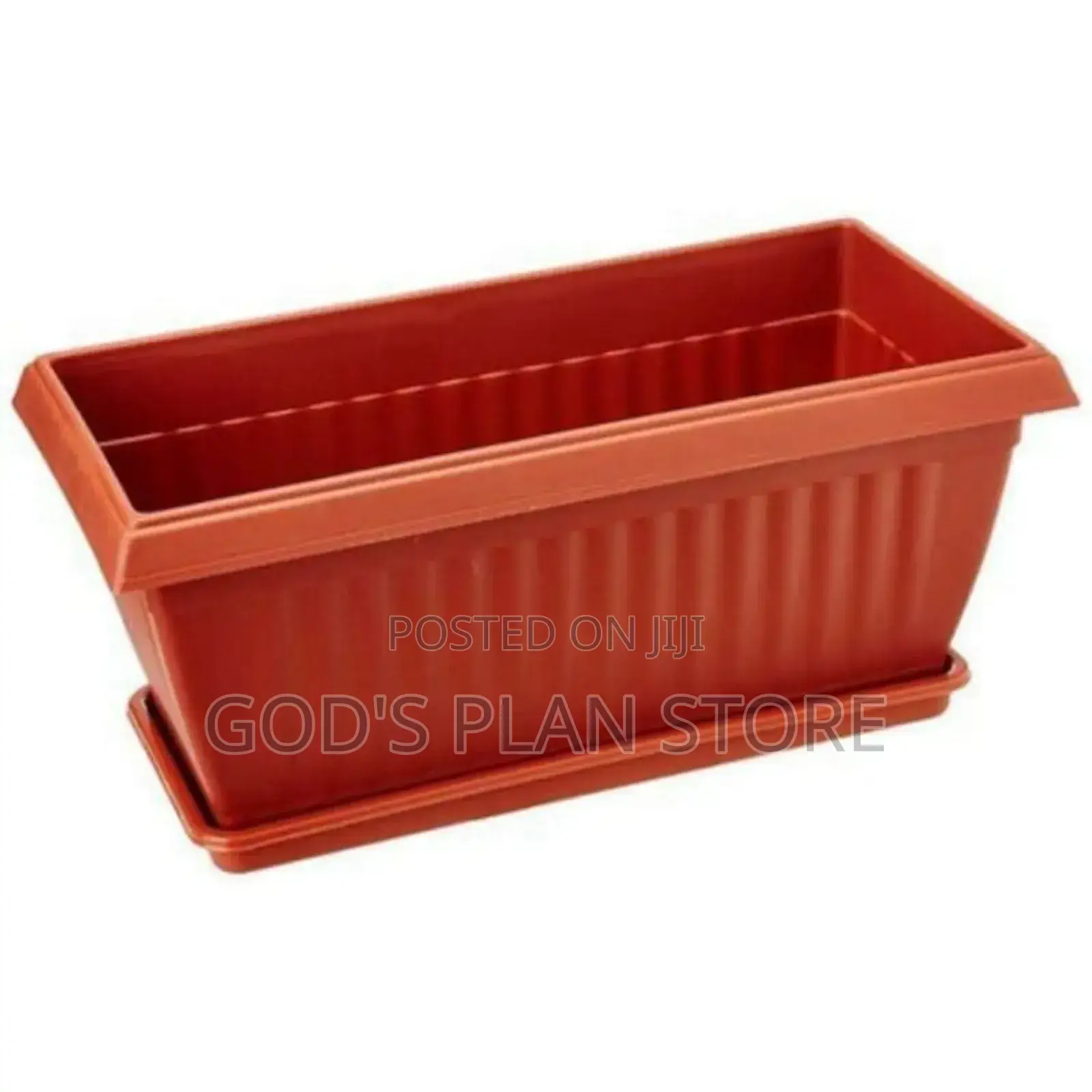 Clay Brown Plastic Rectangular Flower Pots