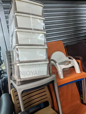 Cream Plastic Drawer Trolley for Storage