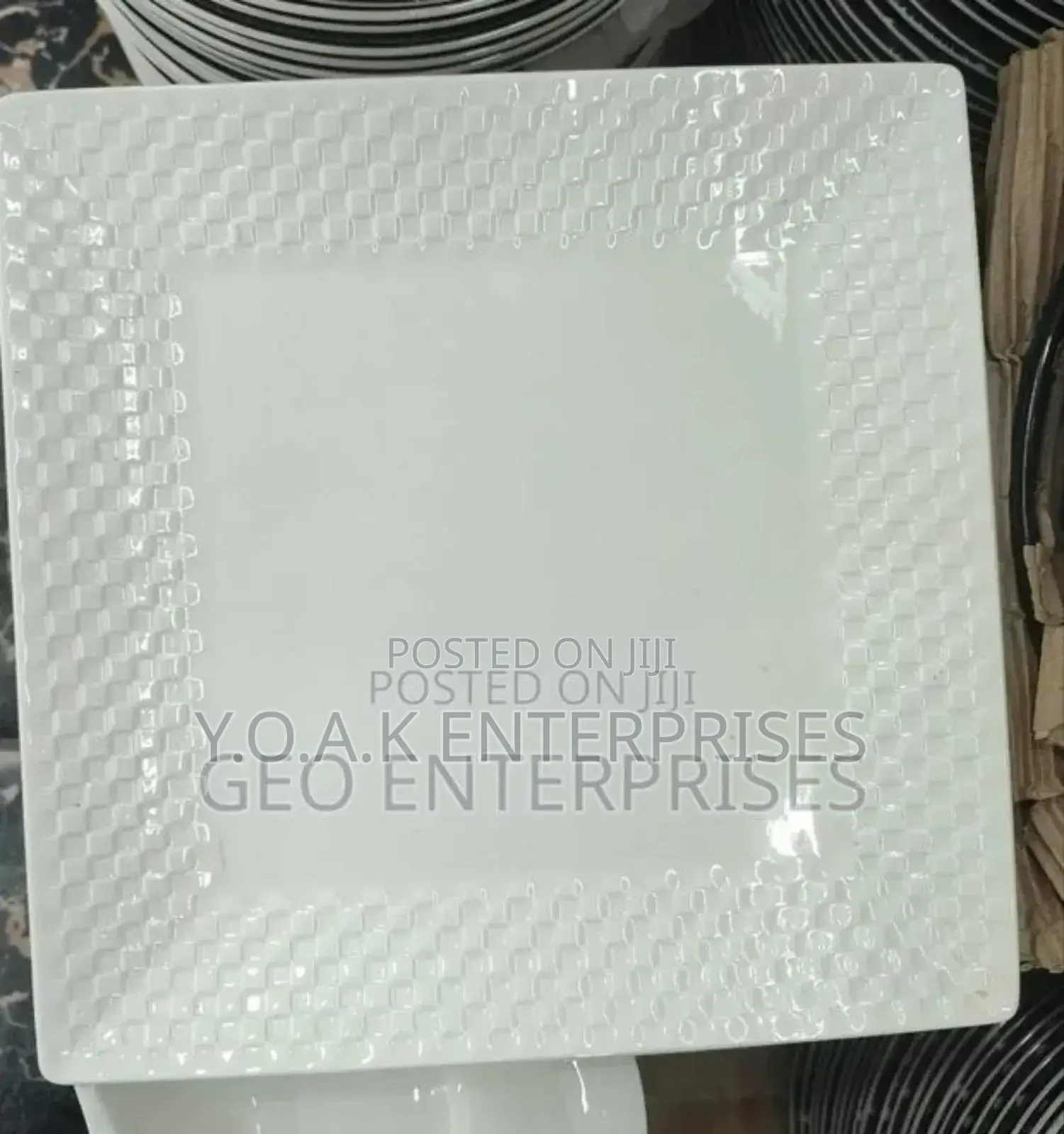Square Dinner Plates Big Size 6pcs