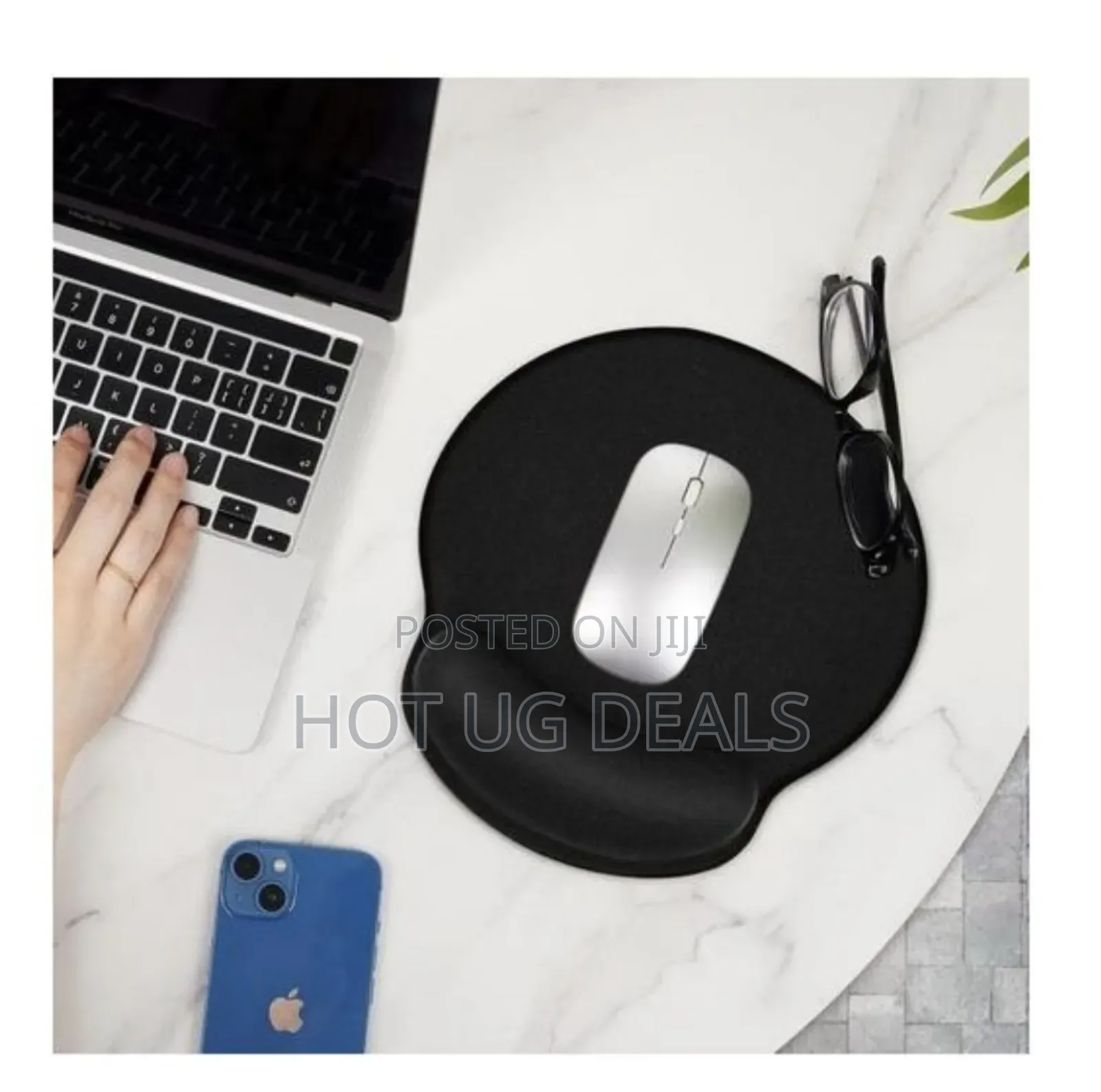 Non Slip Mouse Pad With Wrist Rest - Black