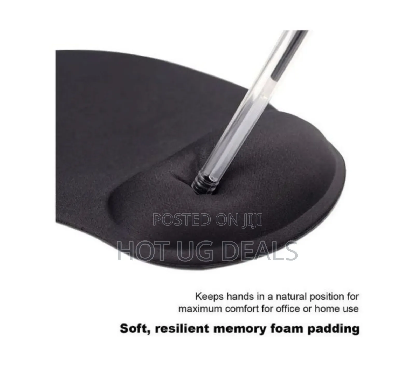 Non Slip Mouse Pad With Wrist Rest - Black