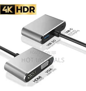 4in1 Usb Type C To Hub Hdmi+Vga+Type-c+Usb Port Splitter