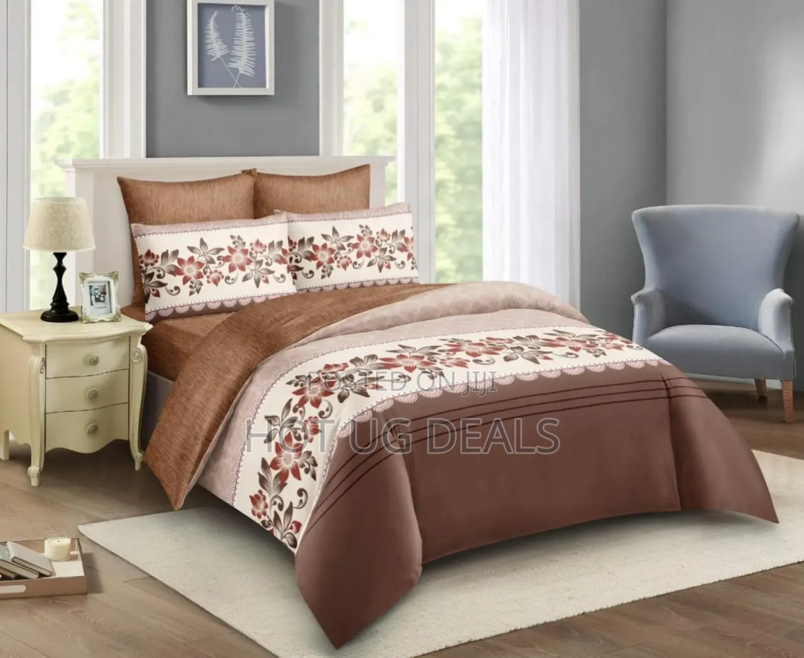 6x6 4pc Duvet Set With 1bedsheet&2 Pillow Cases, 1 Duvet
