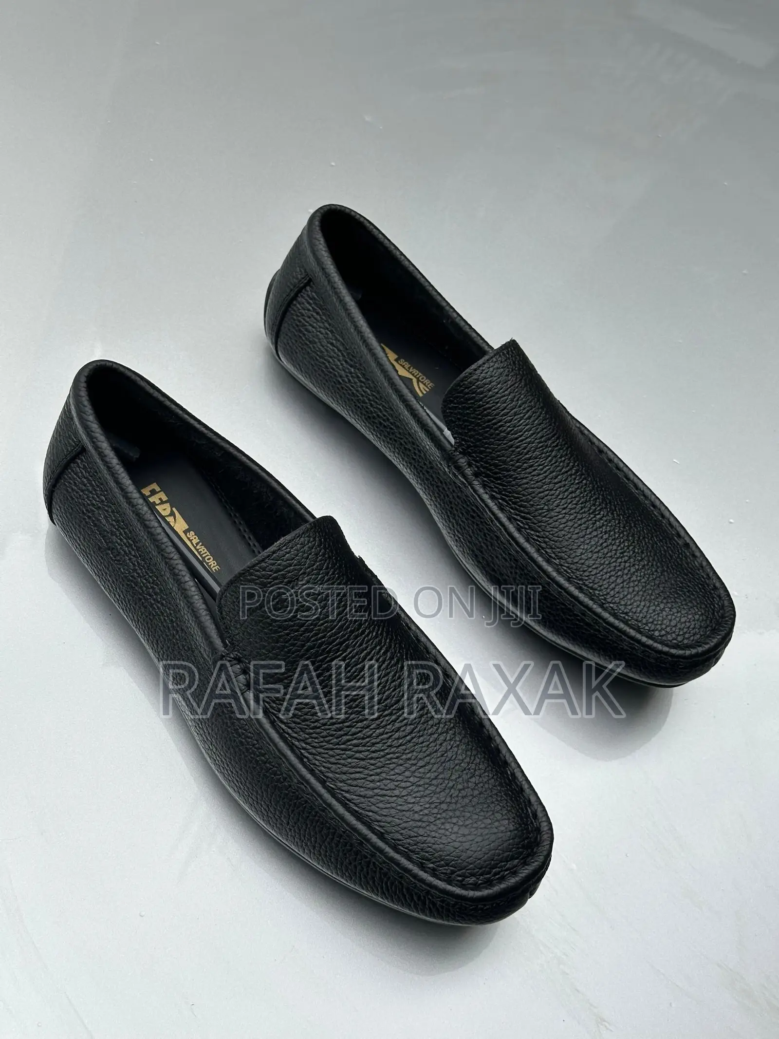 Original Men’S Black Salvatore Ferragamo Leather Moccasins