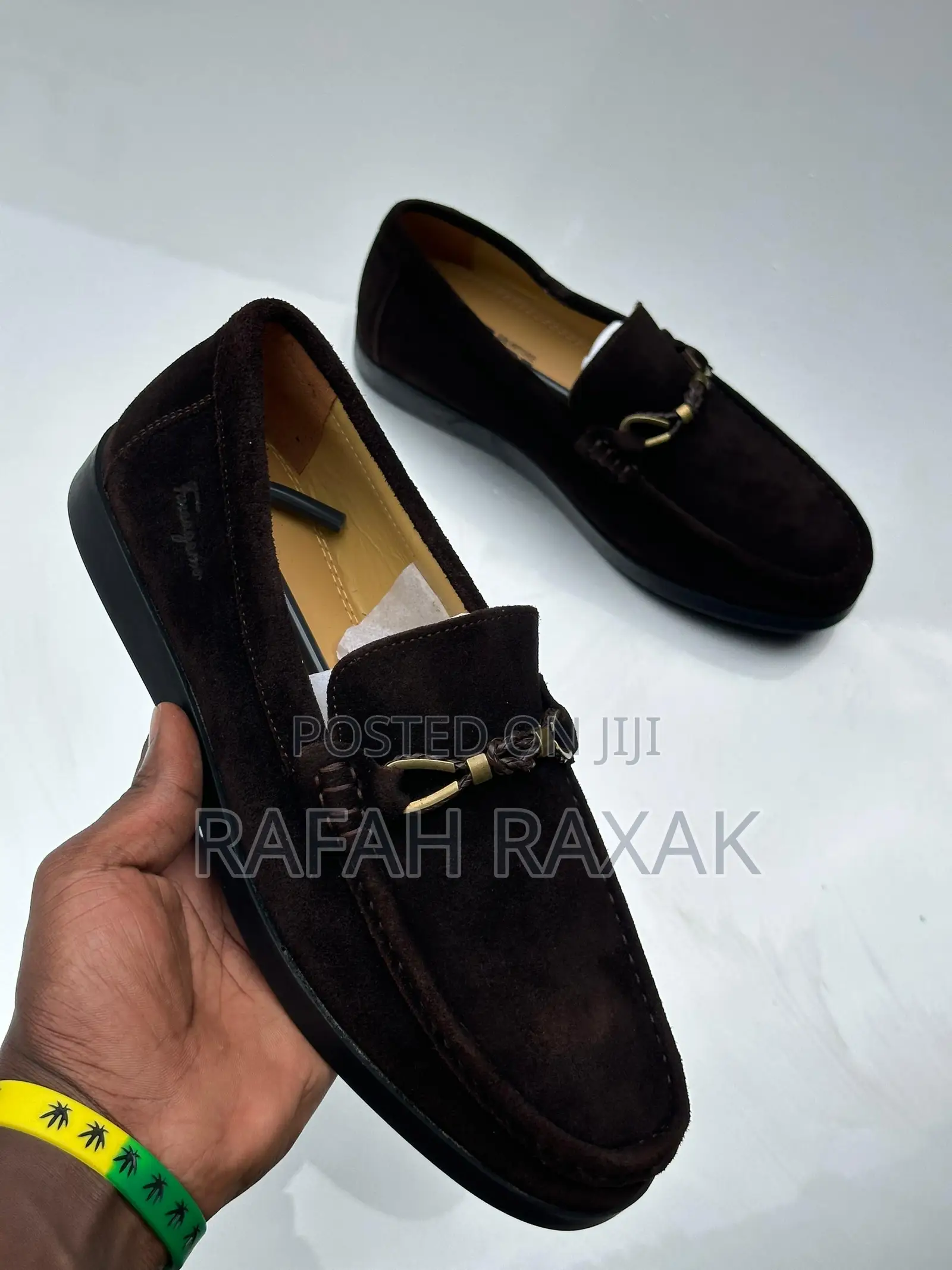 Original Men’S Coffee Brown Suede Ferragamo Moccasin Loafers