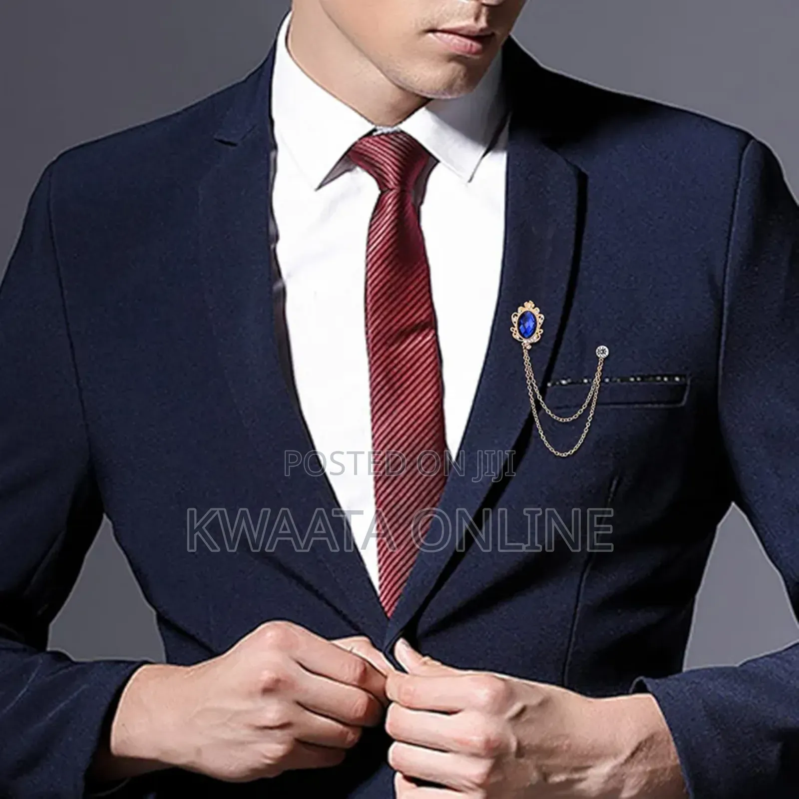 1 Pc Men Brooch Lapel Pin Badge Hanging Chain Pin for Suit