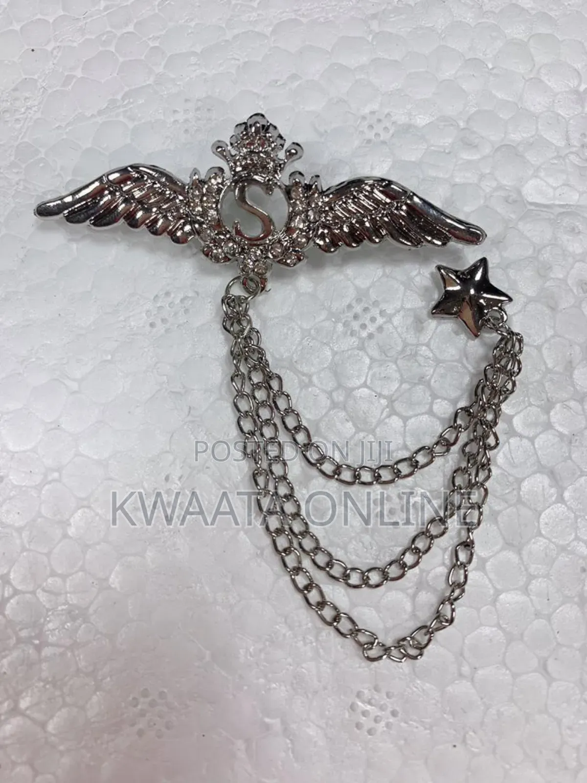 1 Pc Men Brooch Lapel Pin Badge Hanging Chain Pin for Suit