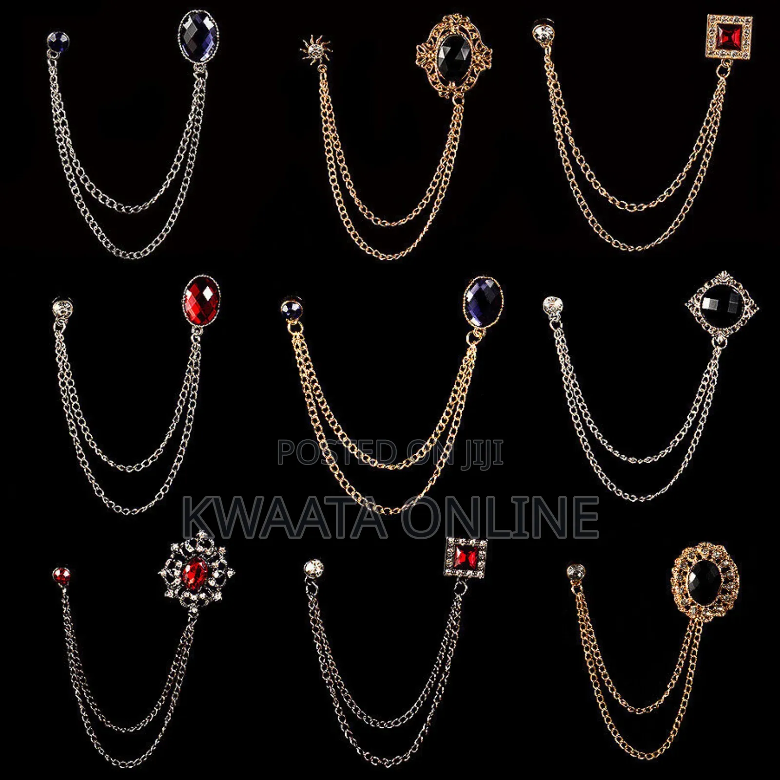 1 Pc Men Brooch Lapel Pin Badge Hanging Chain Pin for Suit