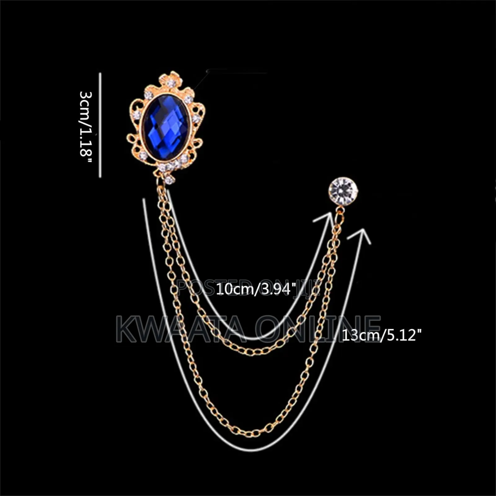 1 Pc Men Brooch Lapel Pin Badge Hanging Chain Pin for Suit