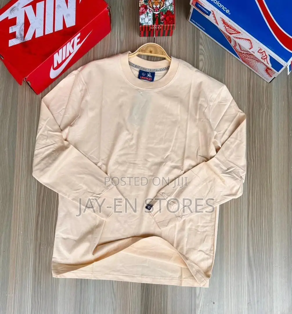 Plain Cream Long Sleeved Tshirt