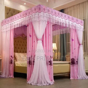 Executive Mosquito Net With Curtains.6*6 ( Pink)