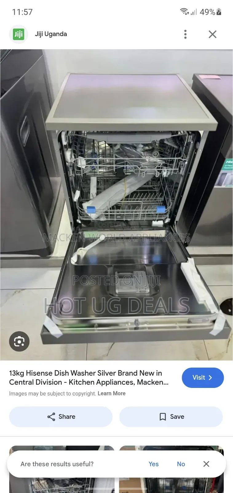 Hisense Dishwasher Standing 13 Place Setting With 8 Programs
