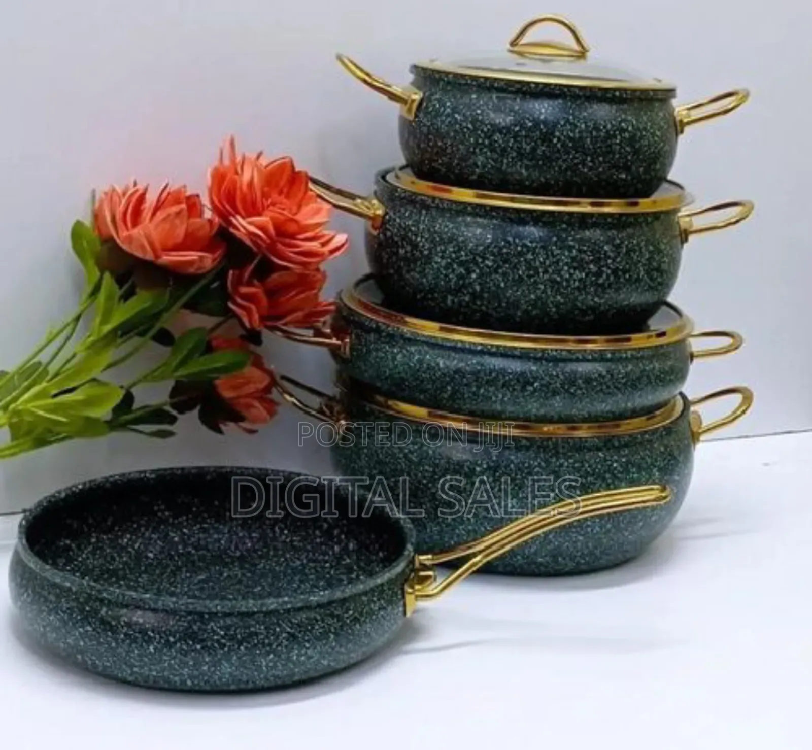 High Quality 9 Pieces of Granite Cooking Ware Set