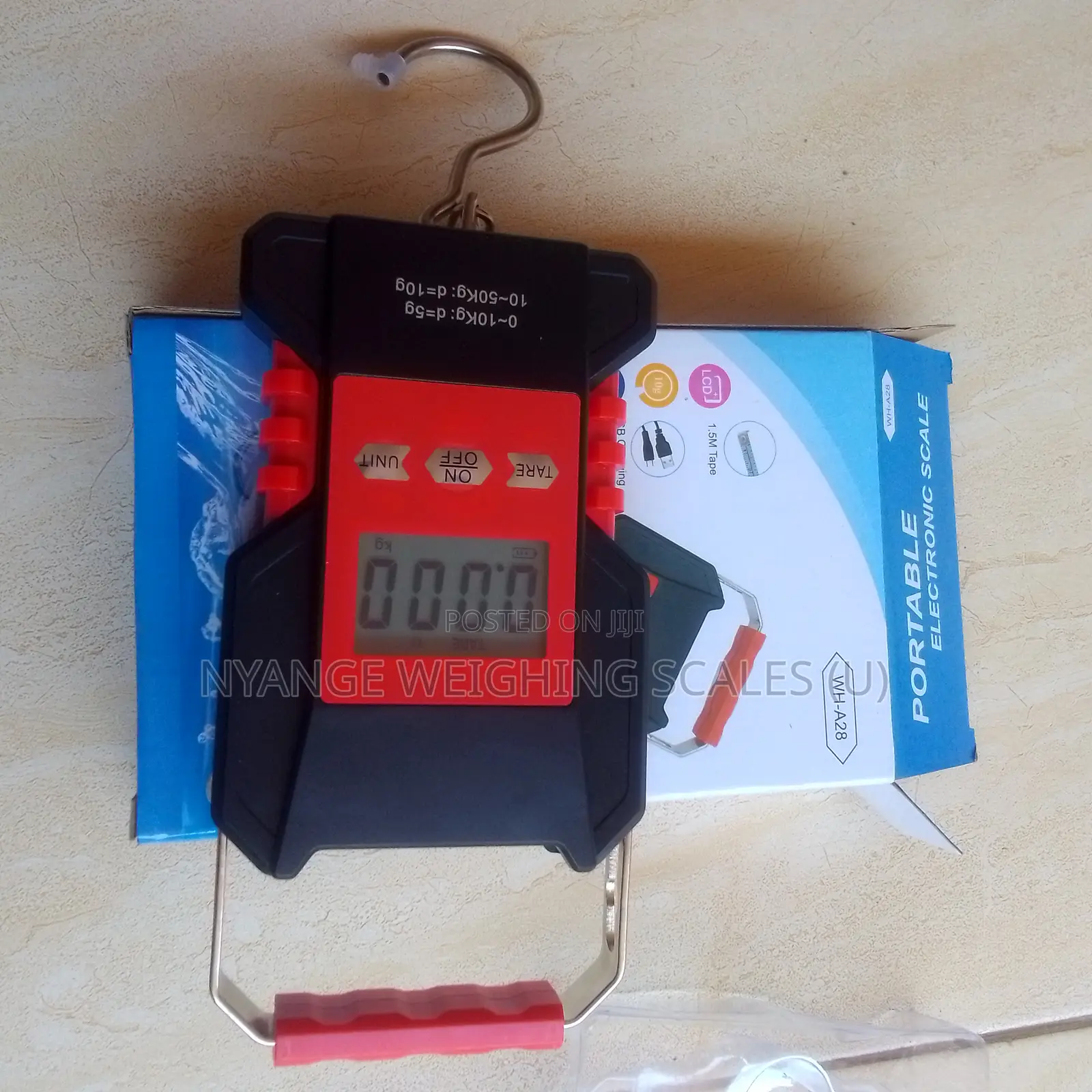 50kg Weigh Hanging Weighing Scale Rechargeable Luggage Scale Black