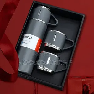Vacuum Flask Set With 3 Steel Cups Combo For Drinks- 500ml