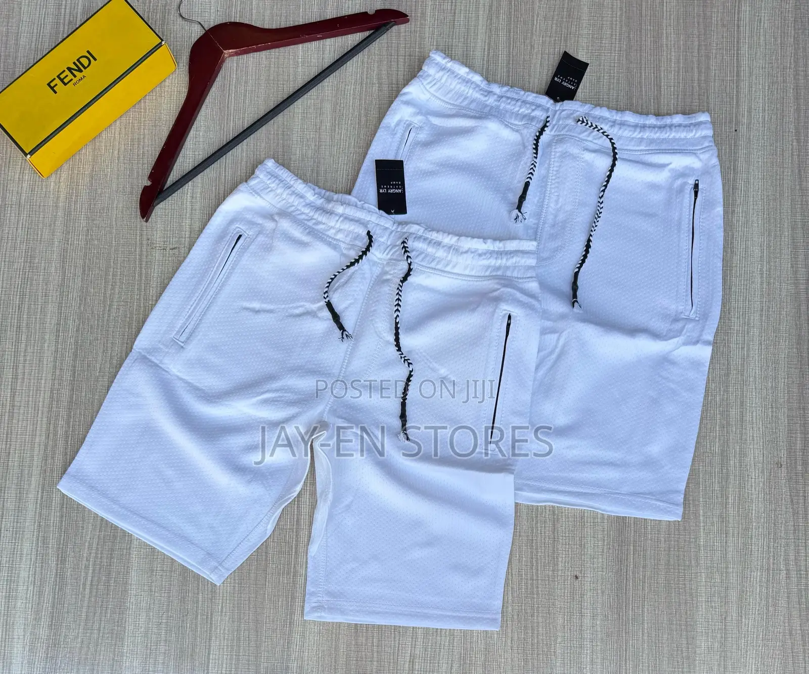 Plain White Fendi Shorts