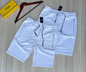 Plain White Fendi Shorts