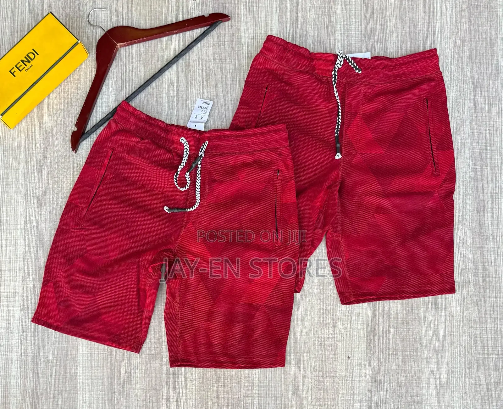 Plain Maroon Fendi Shorts