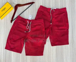 Plain Maroon Fendi Shorts