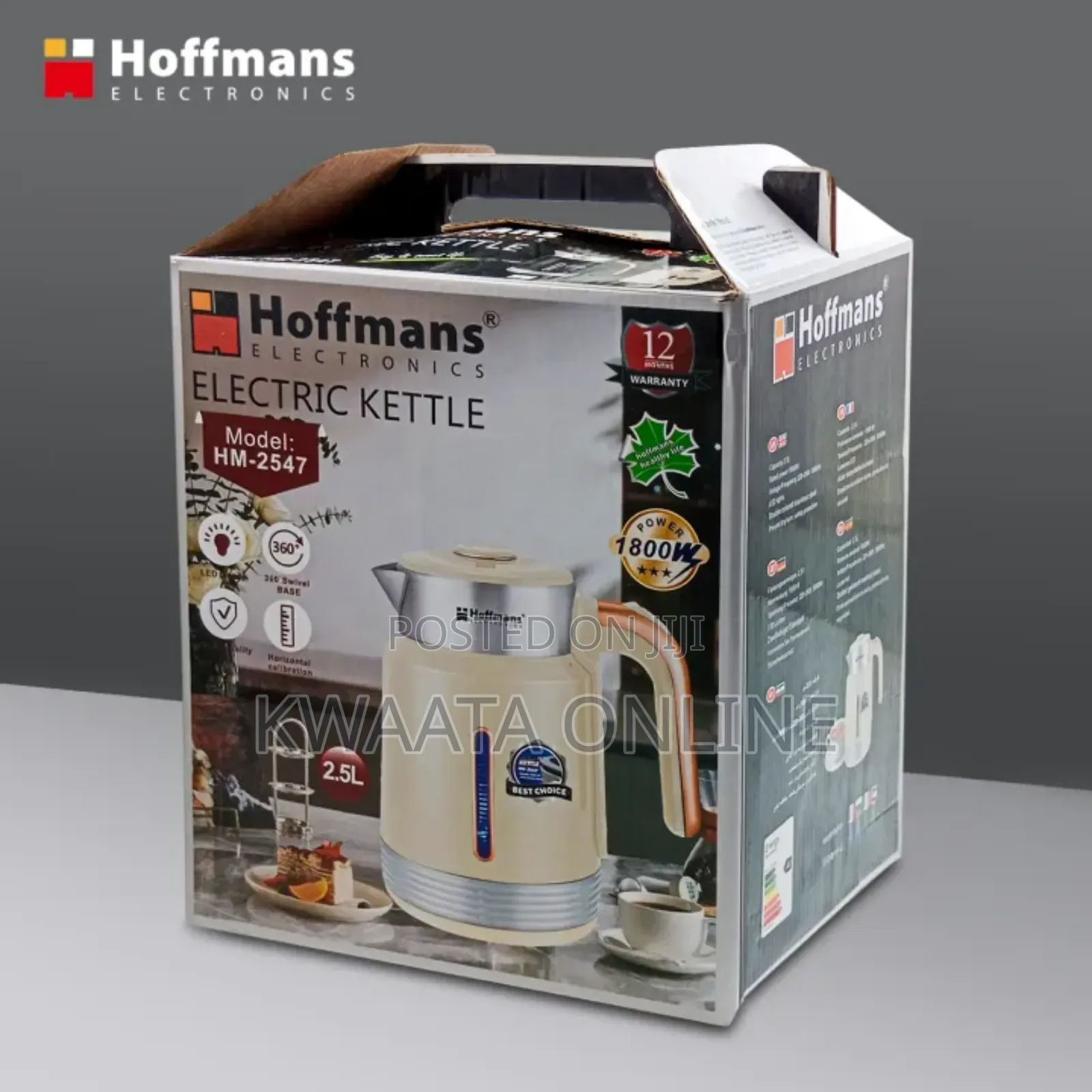 Hoffman 2.5l Electric Water Milk Kettle - 360° Swivel Base