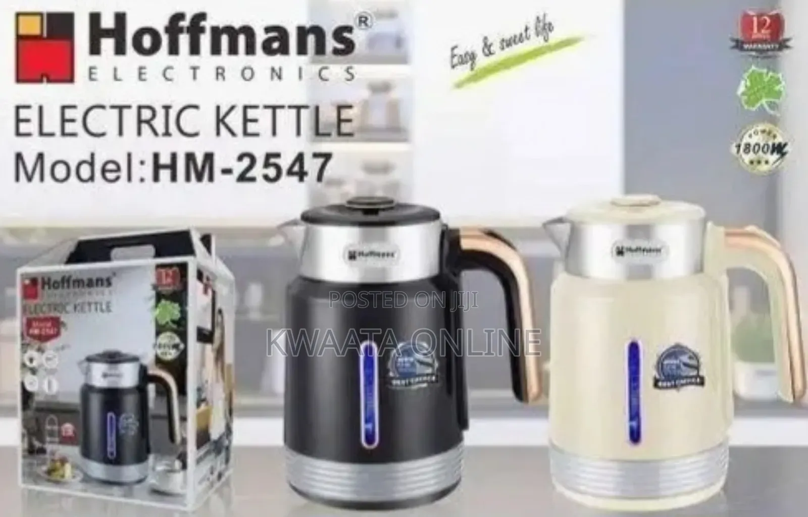Hoffman 2.5l Electric Water Milk Kettle - 360° Swivel Base