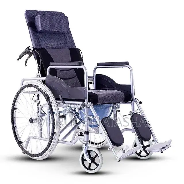 Lightweight Manual Reclining Wheelchair With a Toilet