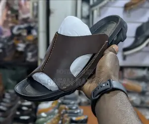 Original Dark Tan Ecco Push In Leather Sandals