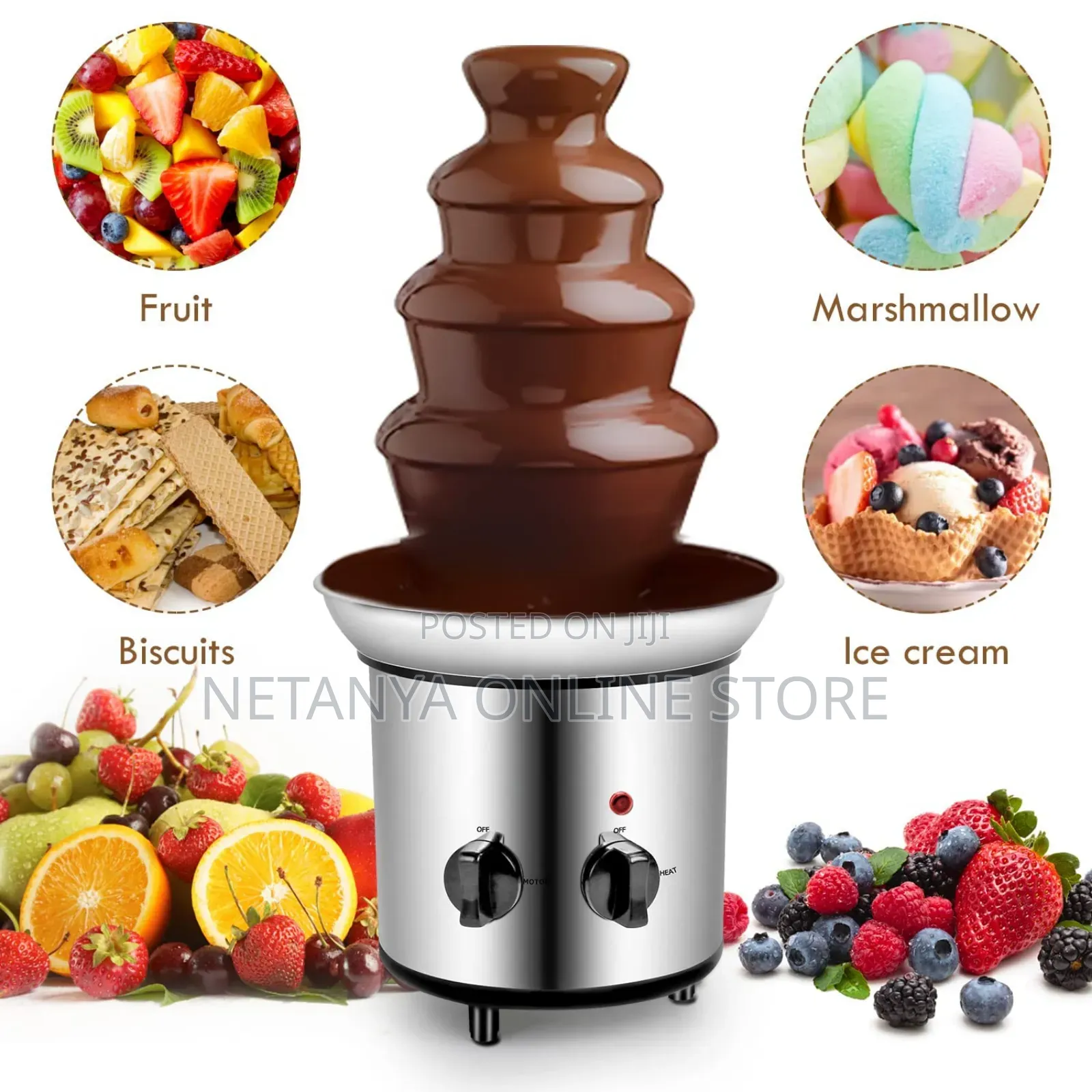 3 Tier Stainless Steel Chocolate Fountain