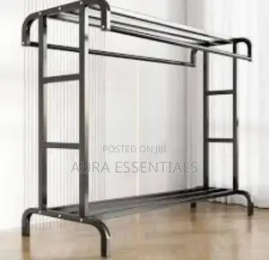 Generic Double Rod Clothing Garment Rack