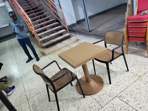 2 Yz2308 Plastic Chairs and Table