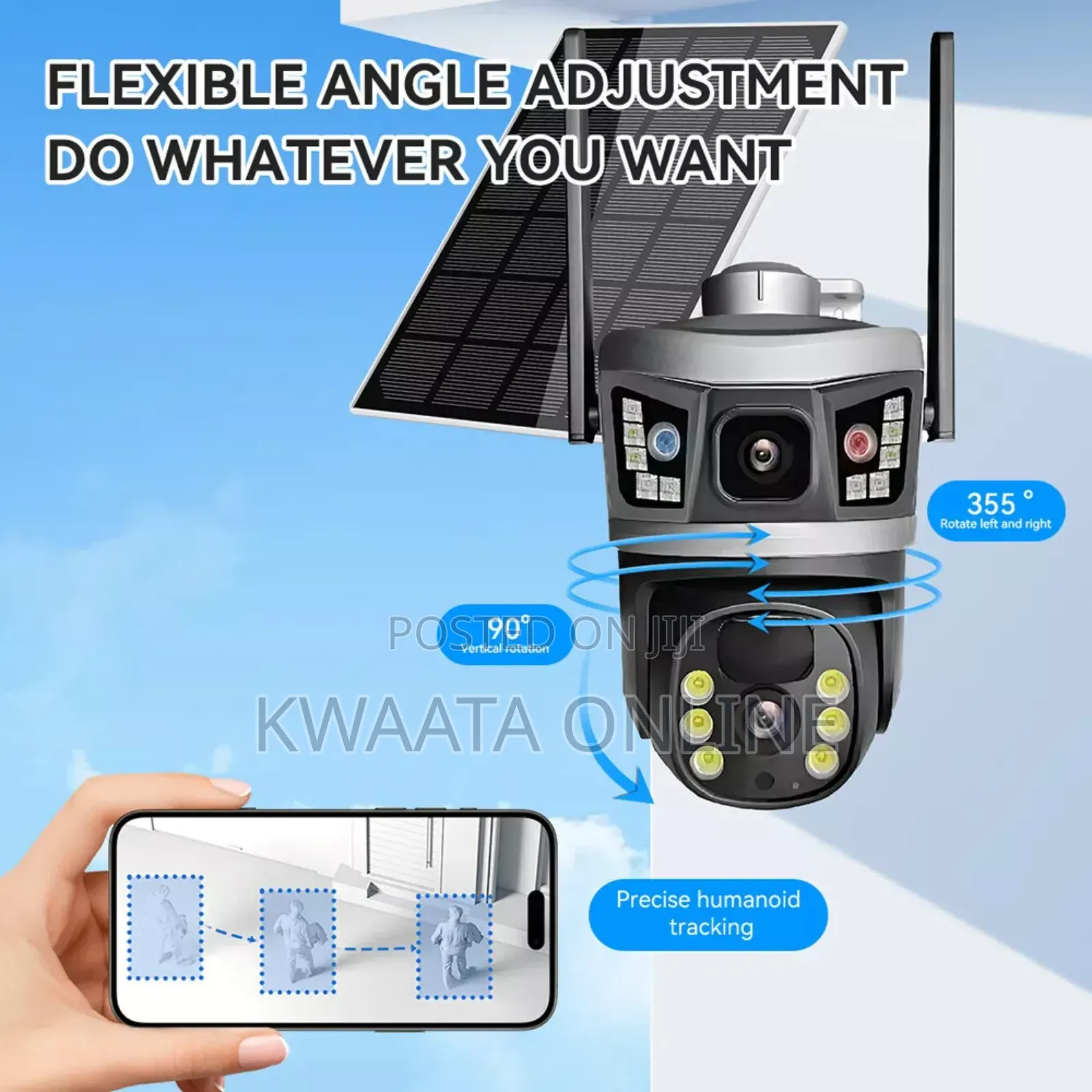 4g Solar 3in1 Outdoor CCTV Camera 2 Lens 3 Screen