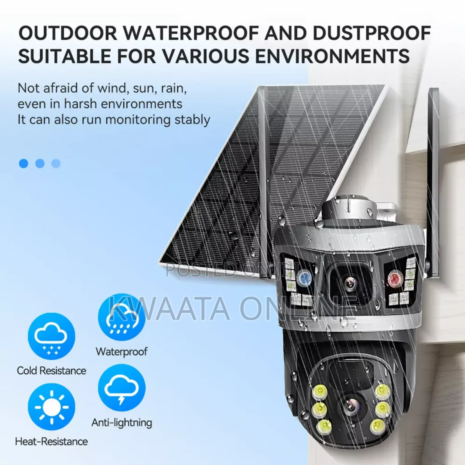 4g Solar 3in1 Outdoor CCTV Camera 2 Lens 3 Screen