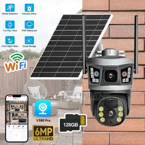4G Sim Card WiFi Solar Outdoor CCTV Camera 2 Lens 3 Screen
