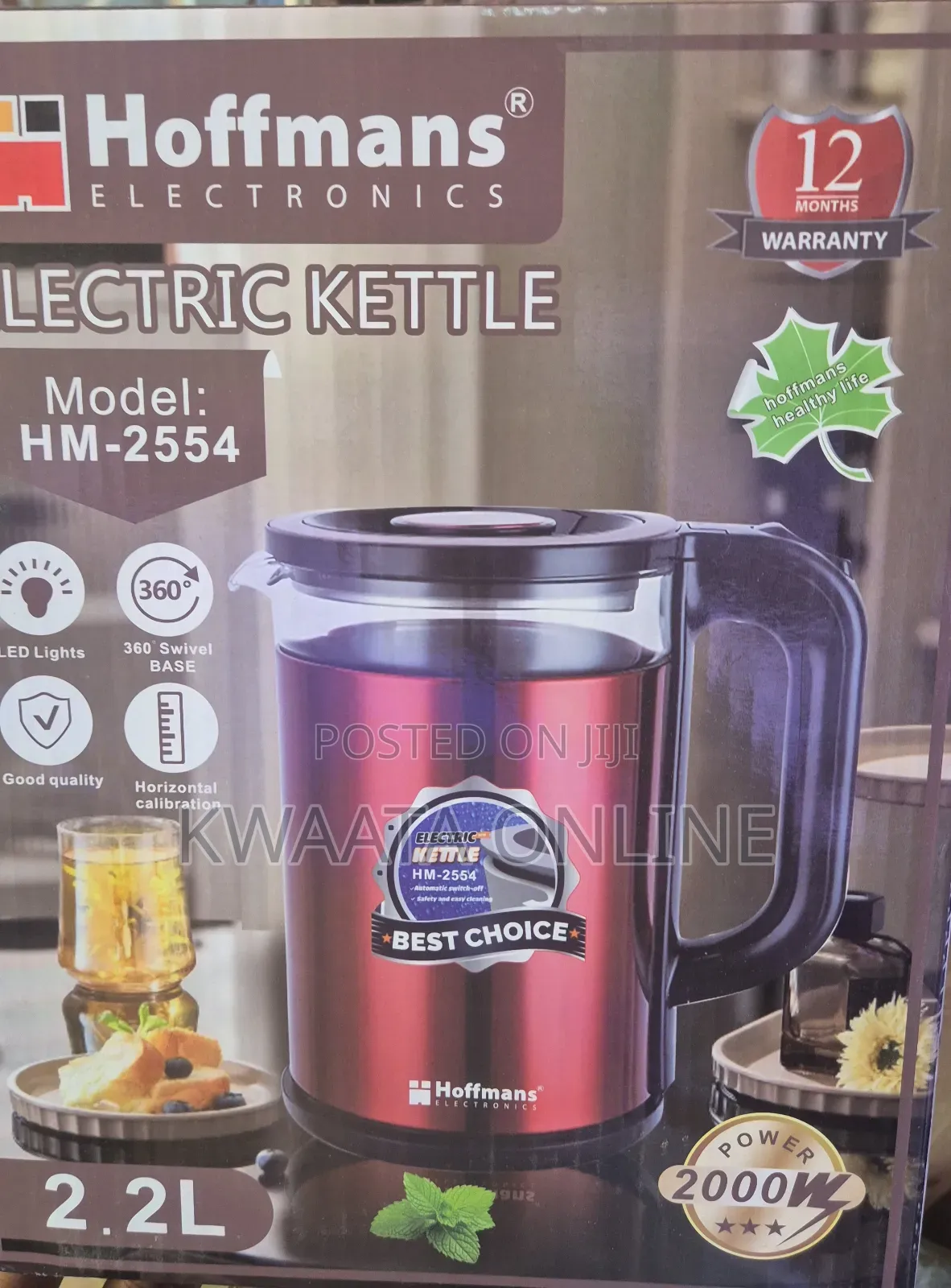 2.2l Hoffmans Electric Kettle Hm-2554