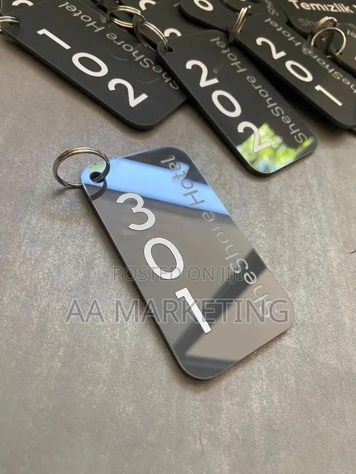 Acrylic Customized Hotel Room Key Holders