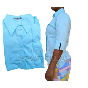 Pedo Womens 3/4 Sleeve Button Down Shirt Corporate Blouses