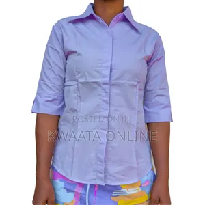 Pedo Womens 3/4 Sleeve Button Down Shirt Corporate Blouses