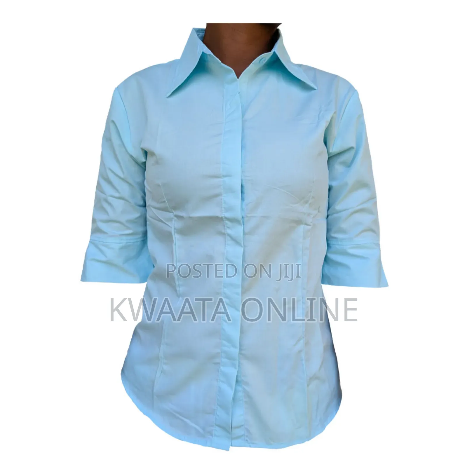 Pedo Womens 3/4 Sleeve Button Down Shirt Corporate Blouses
