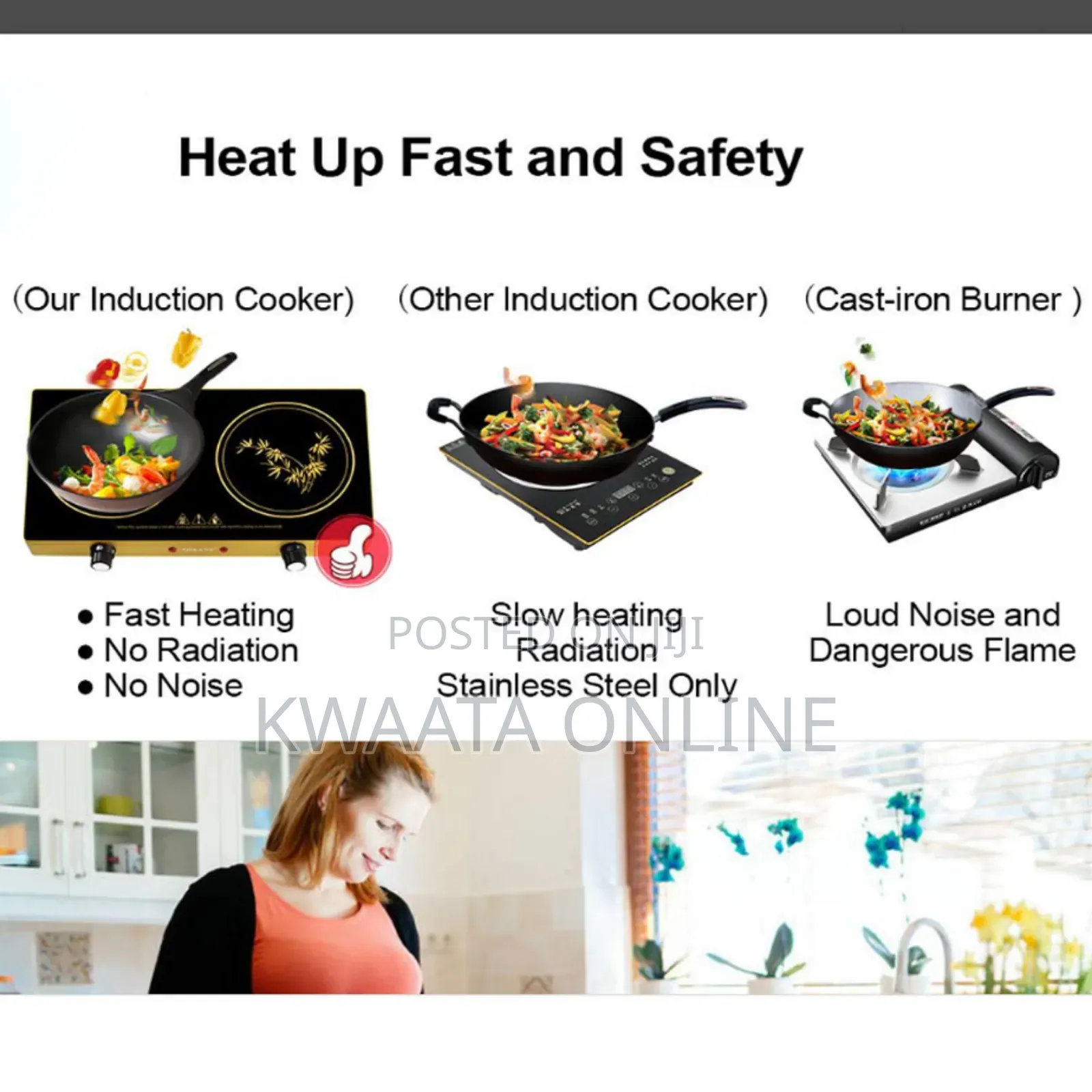Sokany Electric Double Ceramic Induction Glass Cooker-1200w