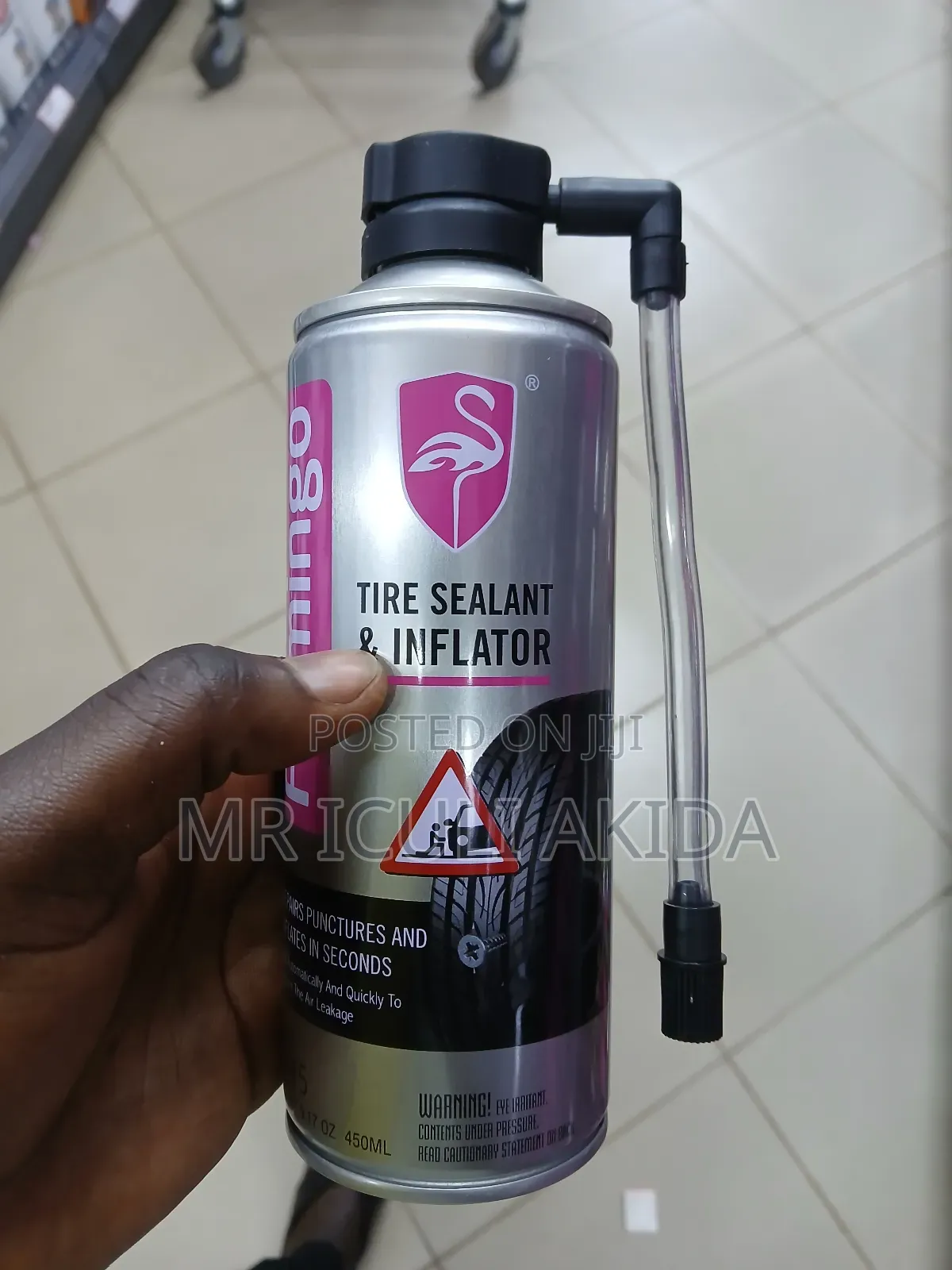 Flamingo Tubeless Car, Bicycle Tire Sealant and Inflator