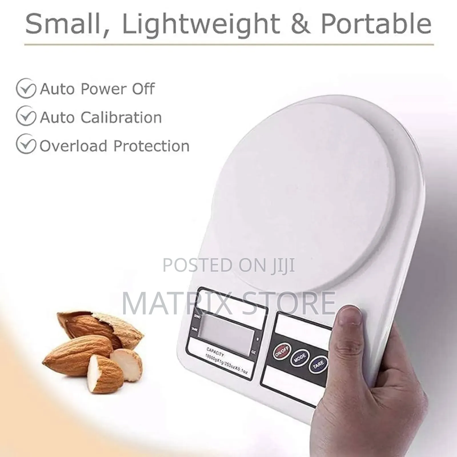10kg Digital Kitchen Weighing Scale / Balance - White