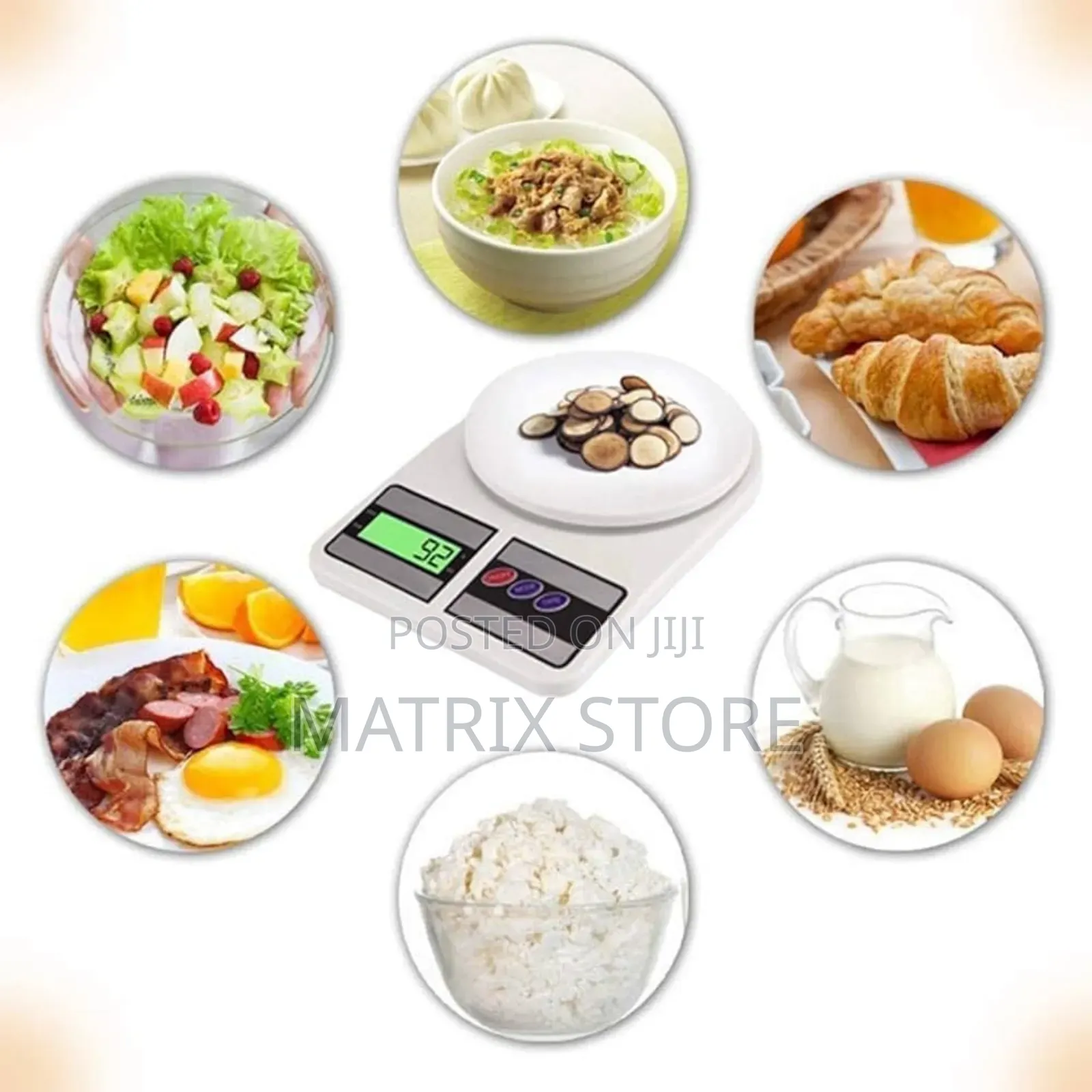 10kg Digital Kitchen Weighing Scale / Balance - White