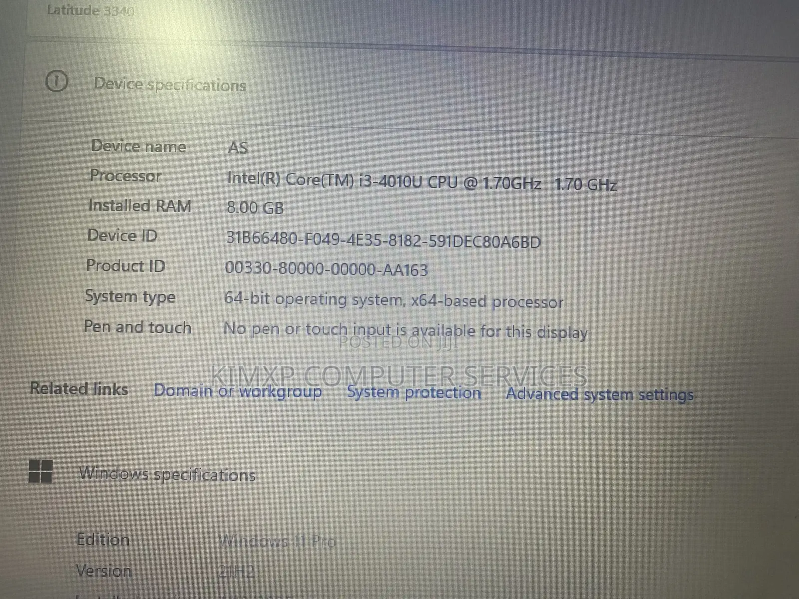 Laptop Dell Latitude 13 3340 8GB Intel Core i3 HDD 500GB