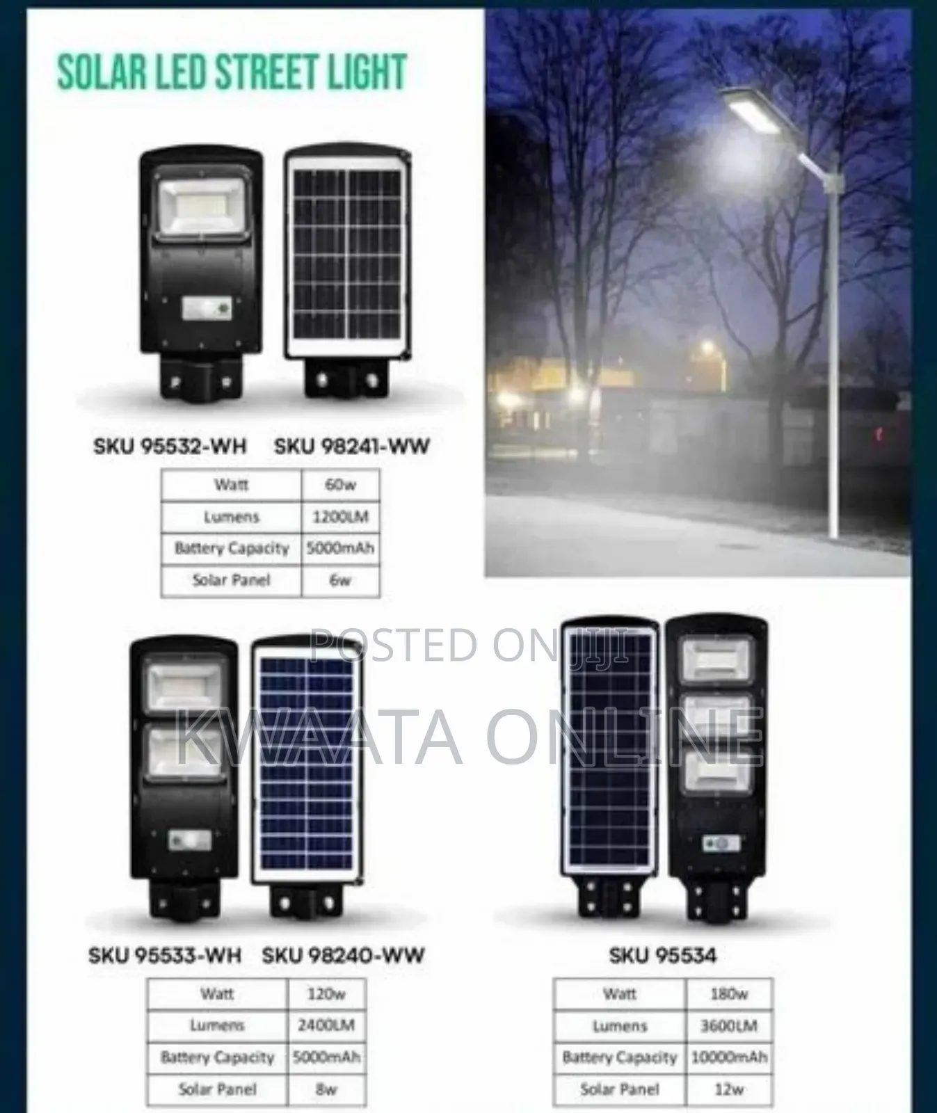 150w Outdoor Ip66 Waterproof Security Solar Street Light