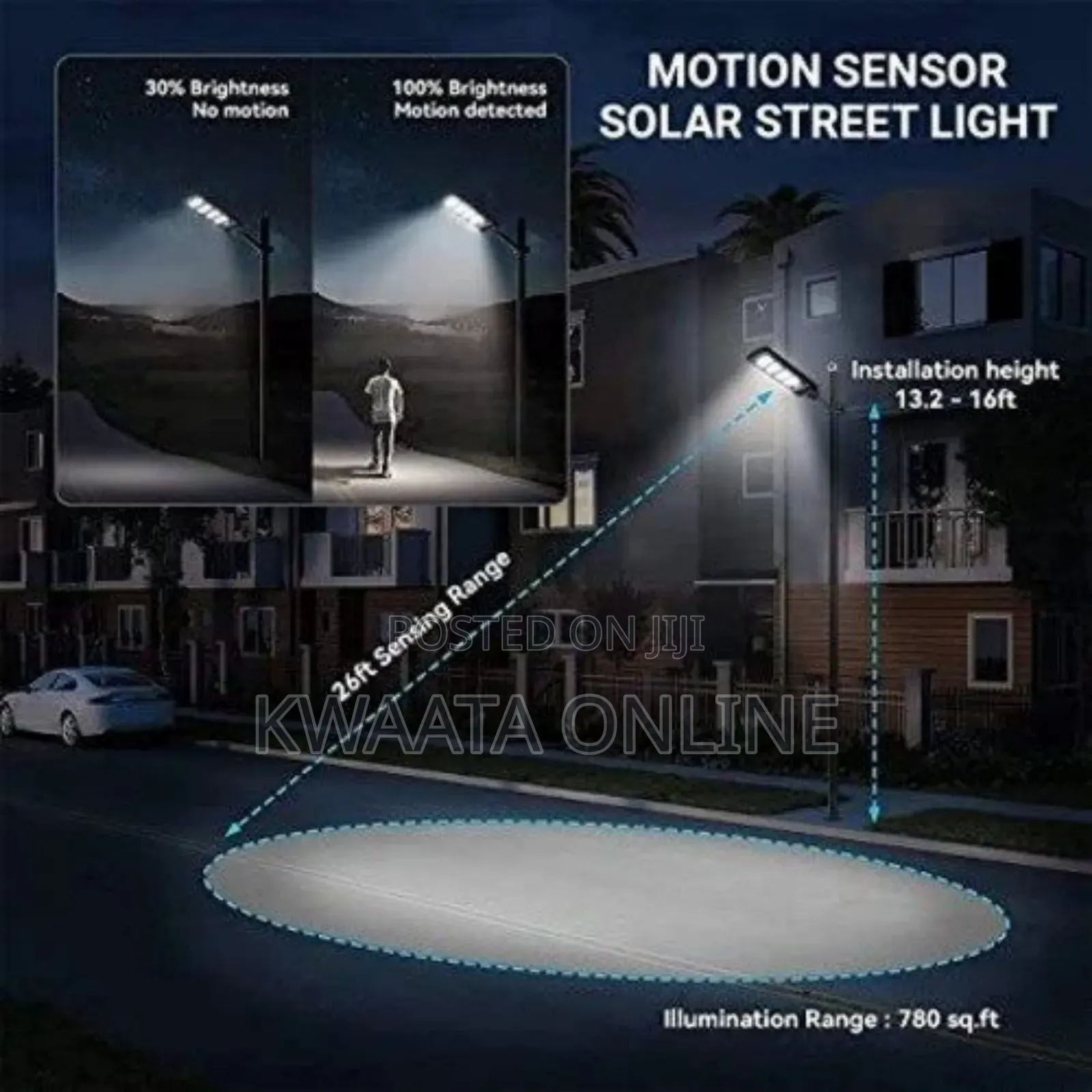 150w Outdoor Ip66 Waterproof Security Solar Street Light