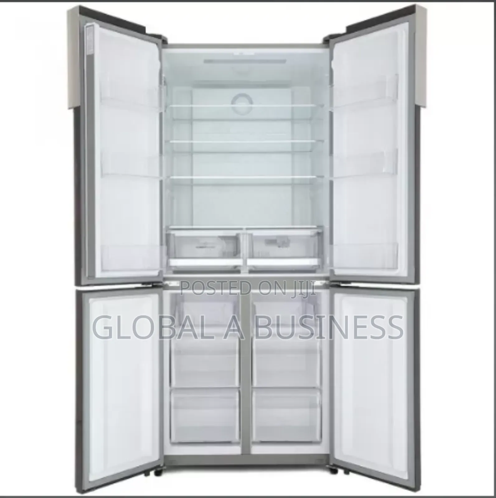 Adh 558 Litres 4 Door Glass Finish Refrigerator – Silver