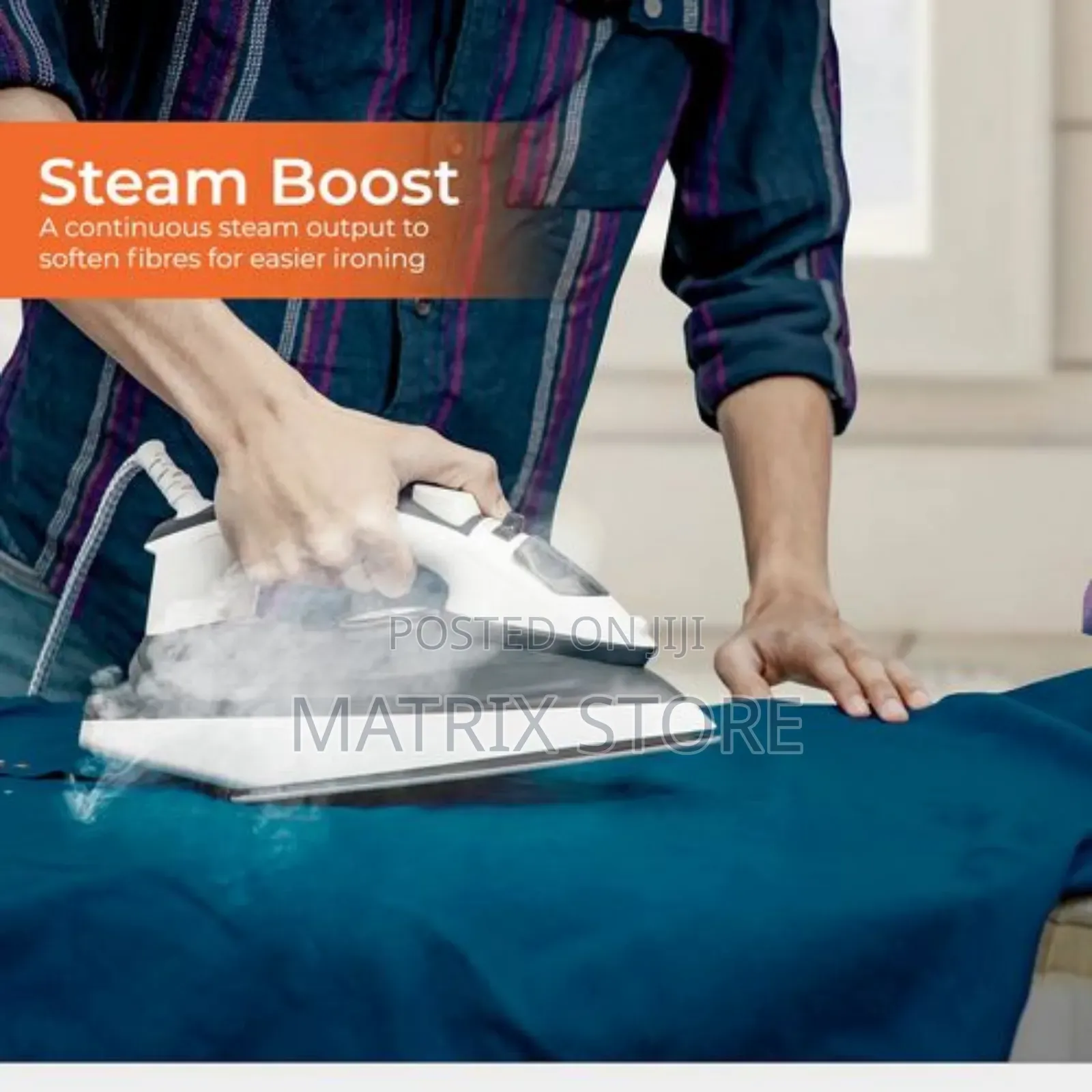 Geepas Ceramic Steam Iron For Wet/Dry Crease Free Ironing